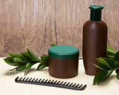 Natural hair care cosmetics with copy space